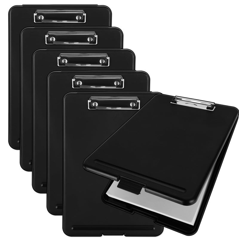 FVIEXE 6PCS Clipboard with Storage  Plastic Clip Boards 8.5x11 with Storage Nursing Clipboard Case with Pen Holder Low Profile Clip Clipboards Binder Folder for Teachers Work School & Office Supplies - Image 1